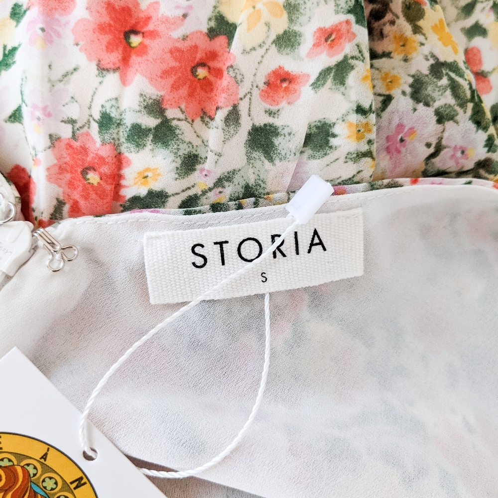 💠LAST 1💠NWT Storia Floral Ruffled Midi Dress - Picture 5 of 5